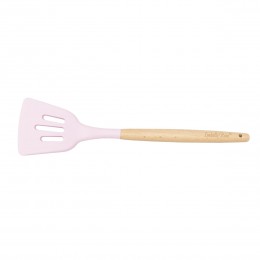 Силиконовая лопатка с деревянной ручкой Pastel pink			